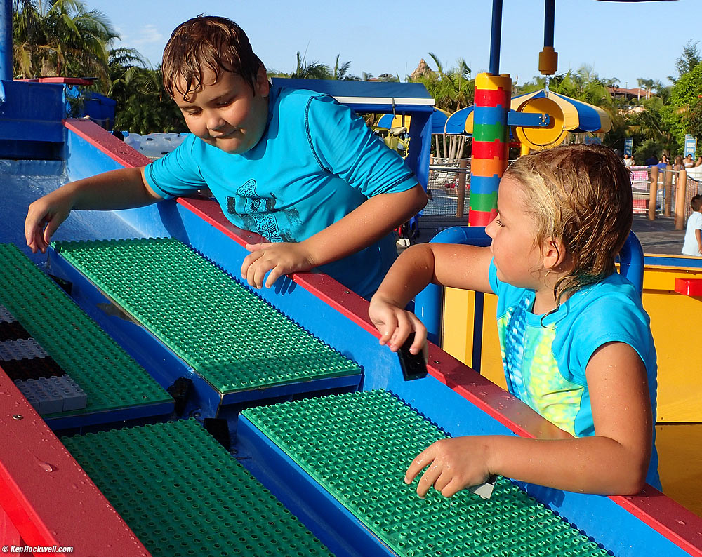 Kids at the Legoland water table.