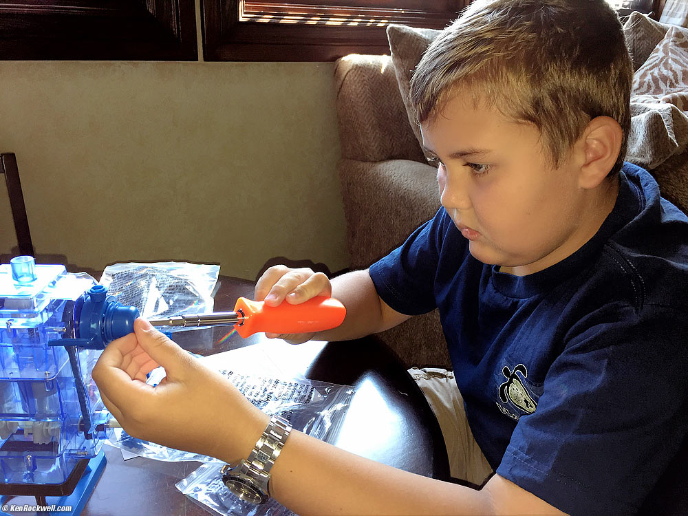 Ryan assembles a 4-cylinder engine model