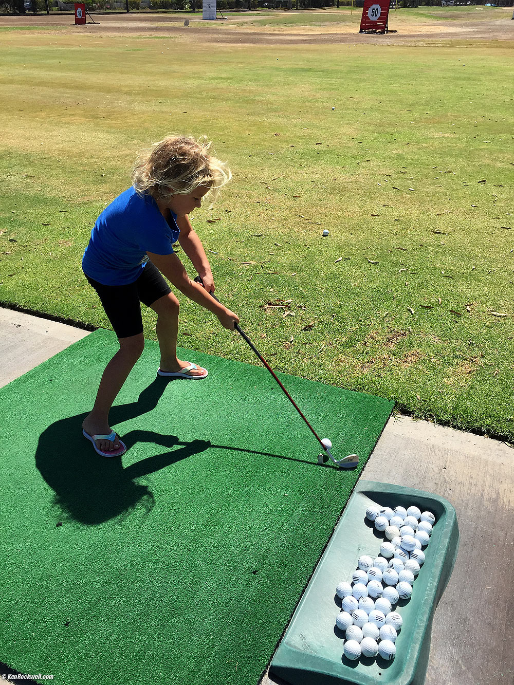 Ryan practices golf. 