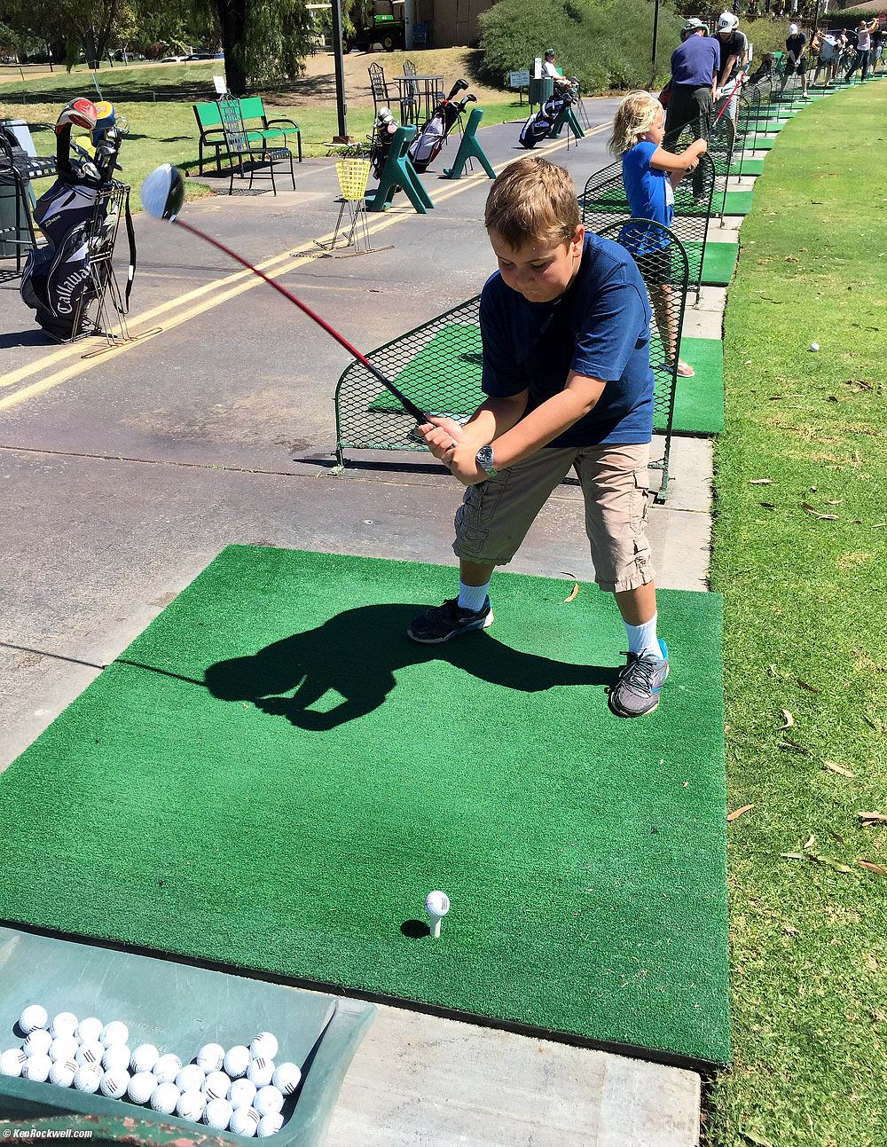 Ryan practices golf. 