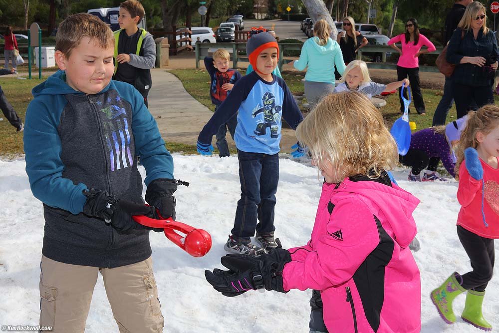 Ryan making snowballs