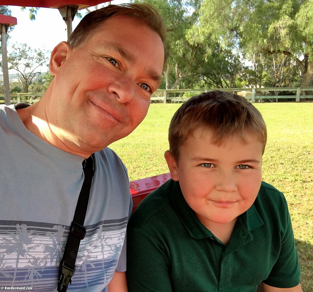 Dad and Ryan on the Christmas train