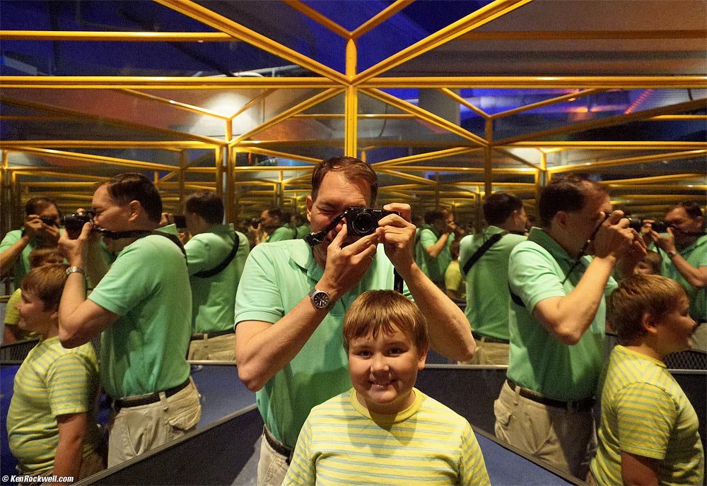 Ryan and Dad in a huge kaleidoscope.