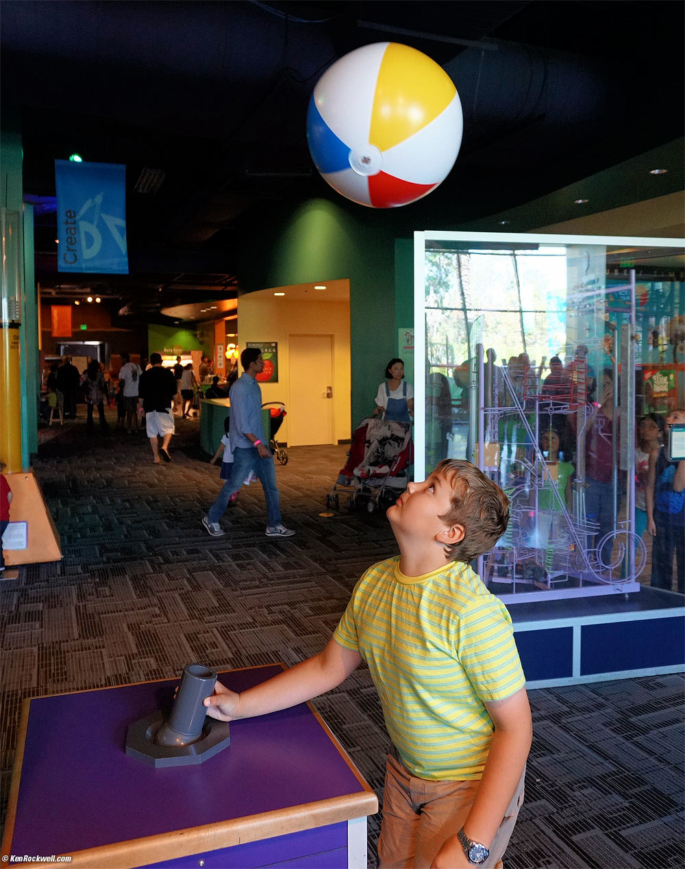 Ryan demonstrates the Bernoulli effect at the Science Museum