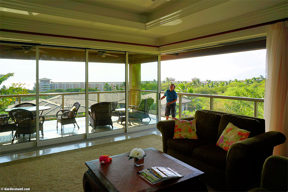 Ryan opens the sliding windows opening the lanai