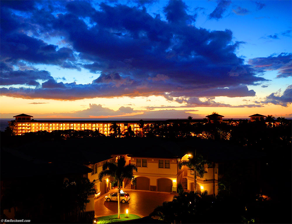 Sunset over the Grand Wailea, Maui,