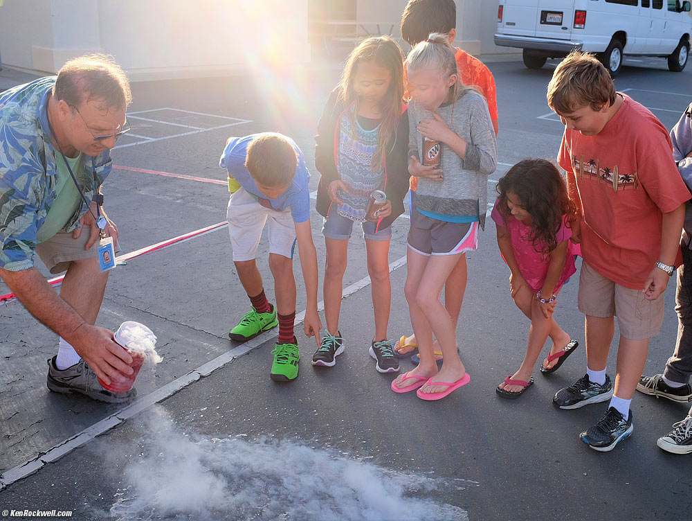 Ryan and friends playing with liquid nitrogen