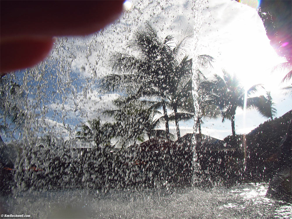 Katie under the waterfall