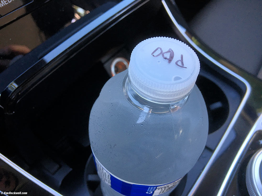 Ryan packs and labels a water bottle for dad