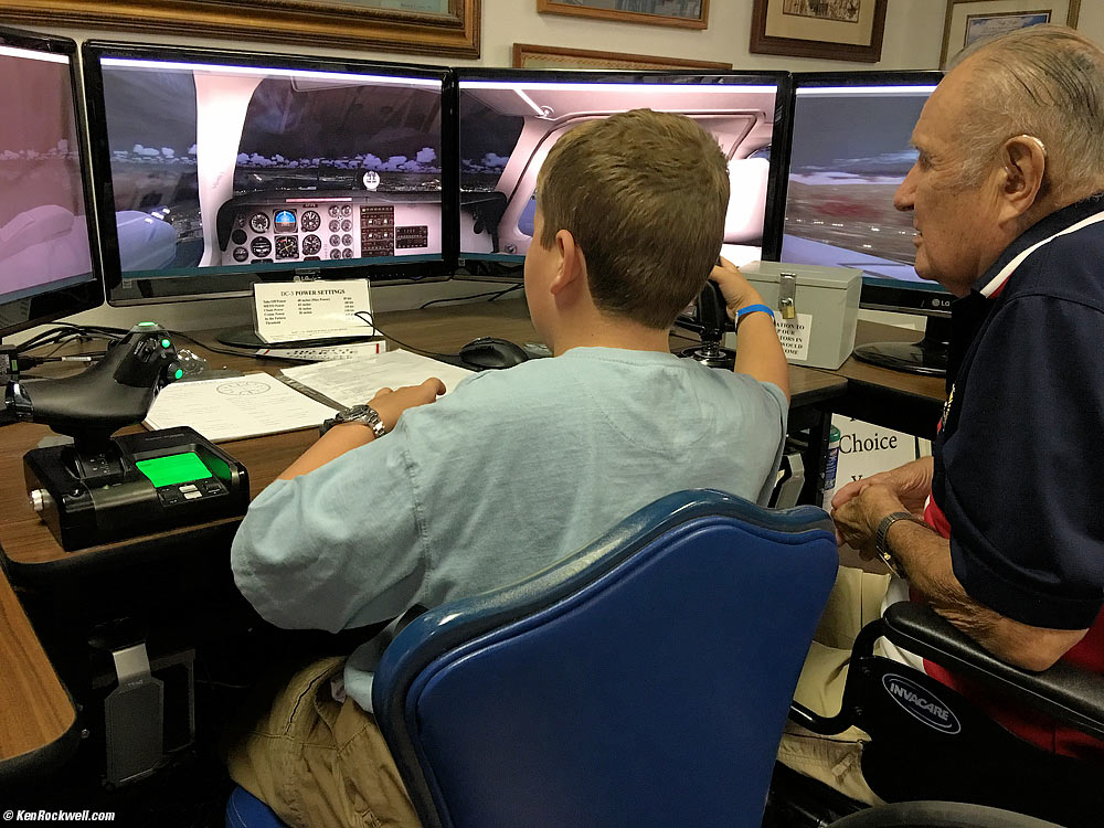 Ryan makes a night landing at the PSAM simulator