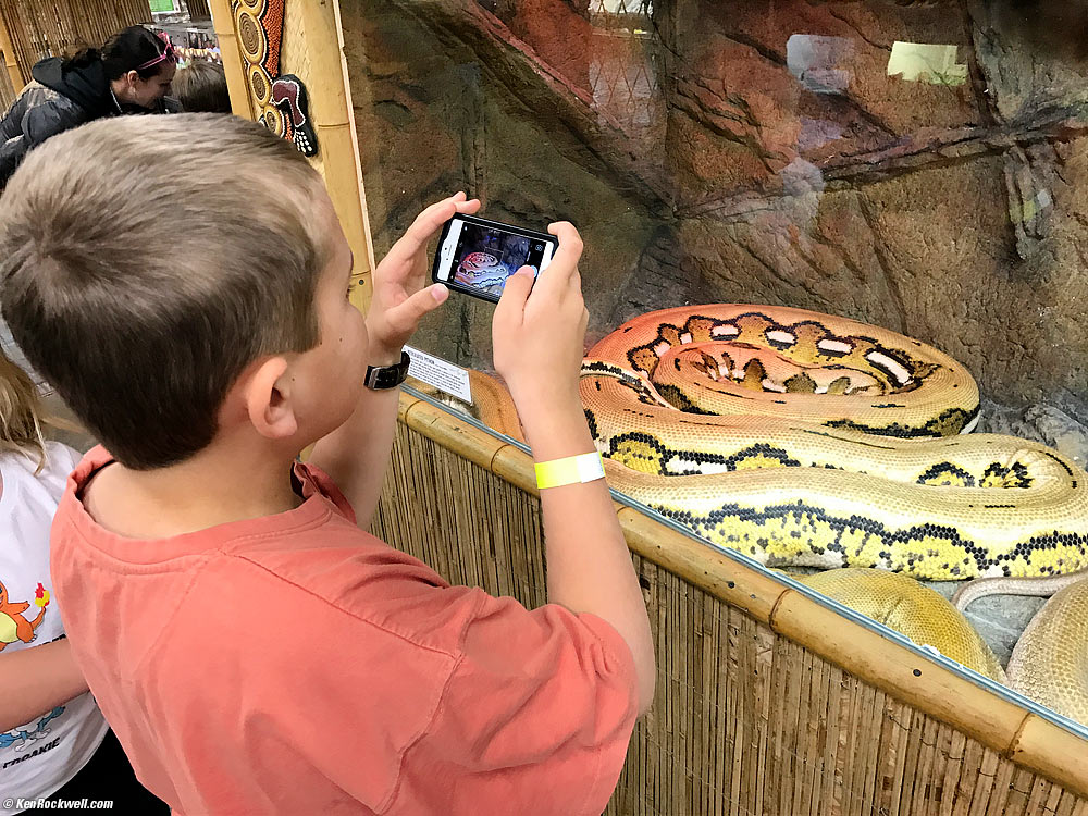 Ryan photographs a snake