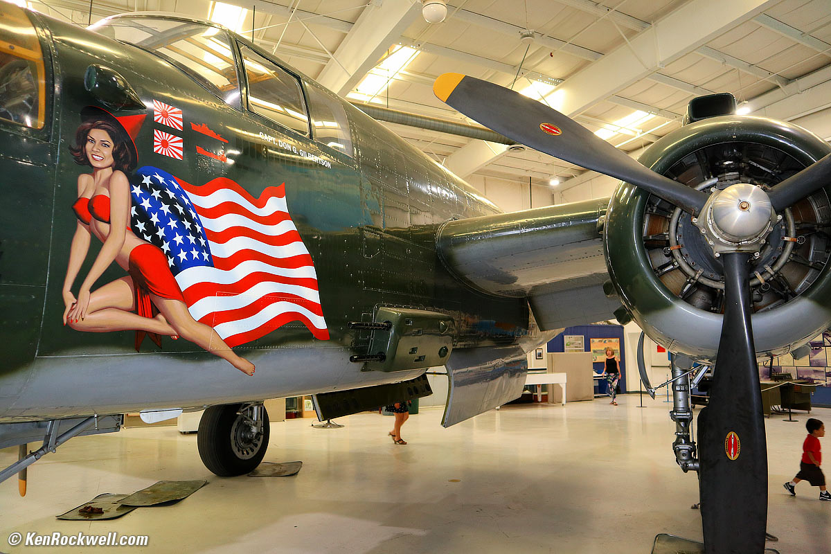 Naked girl in red painted on plane