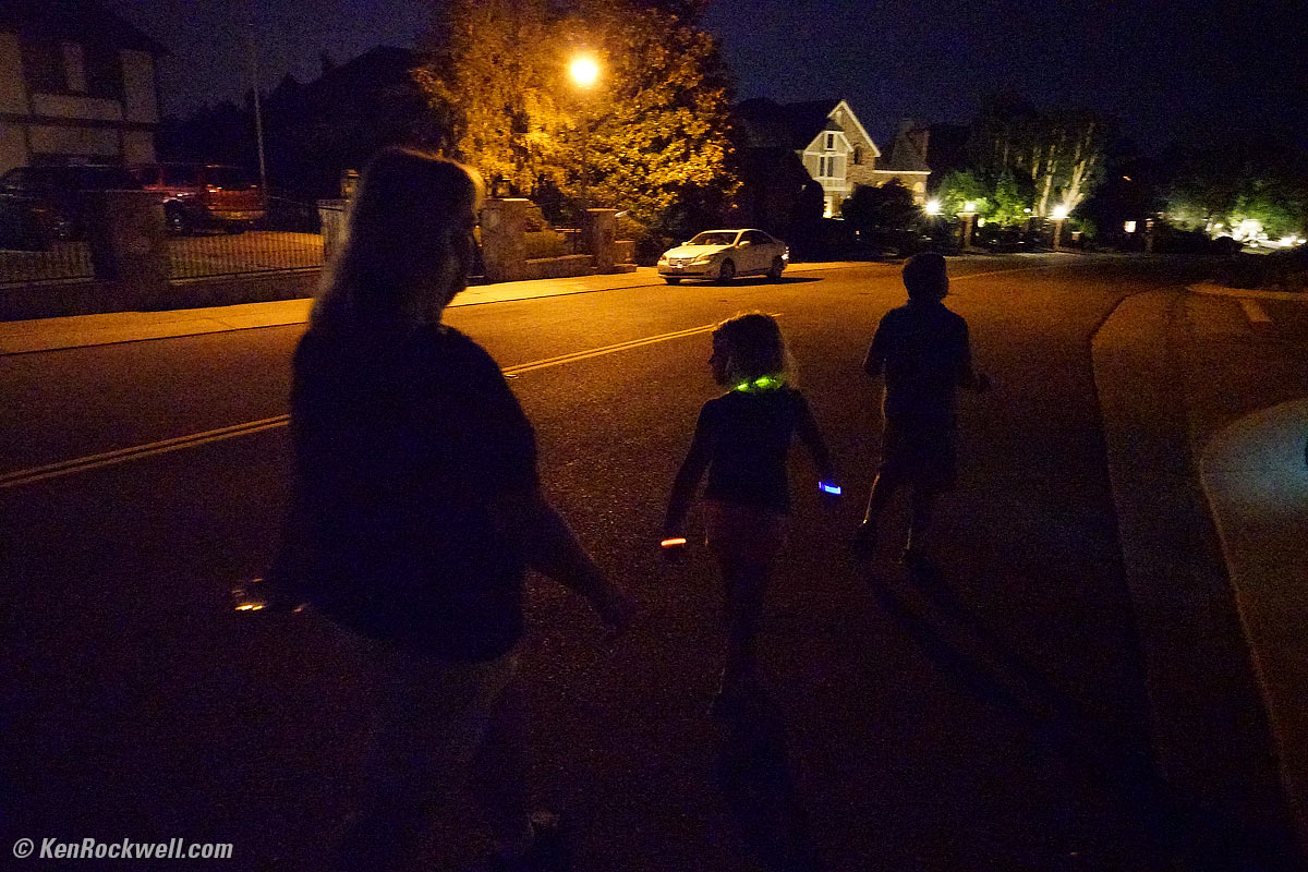 Family lit by glow necklaces, 11 September 2015