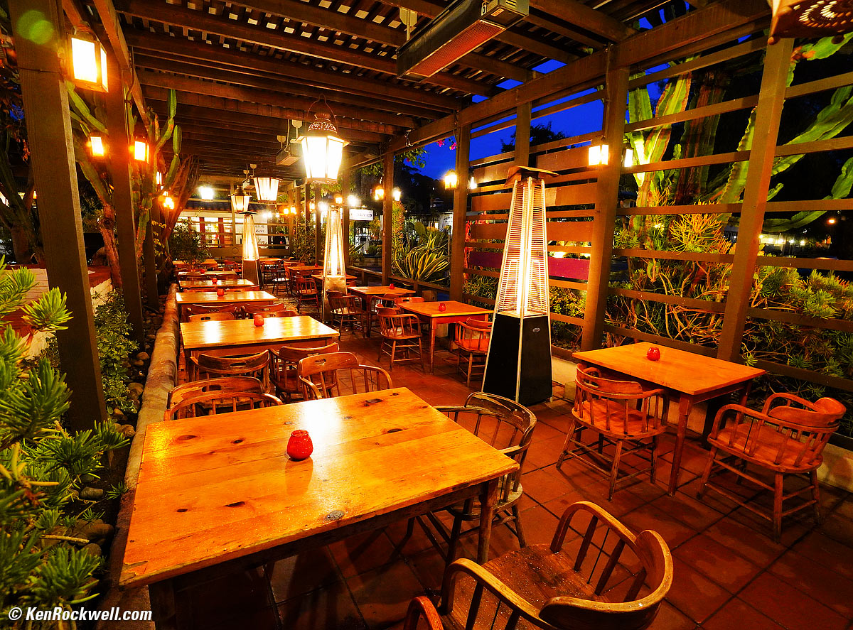 Sony 10-18mm sample image of Mexican Restaurant at Dusk