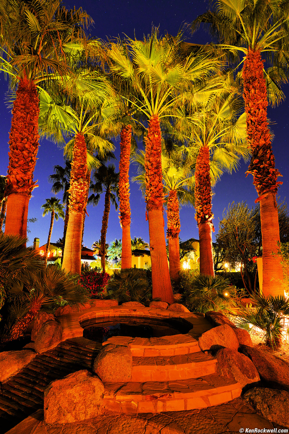 Seven Palms Oasis at Dusk