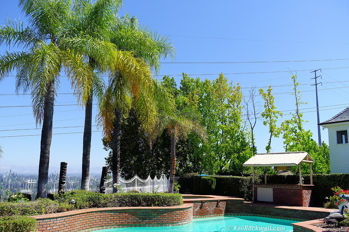 Pool with power lines