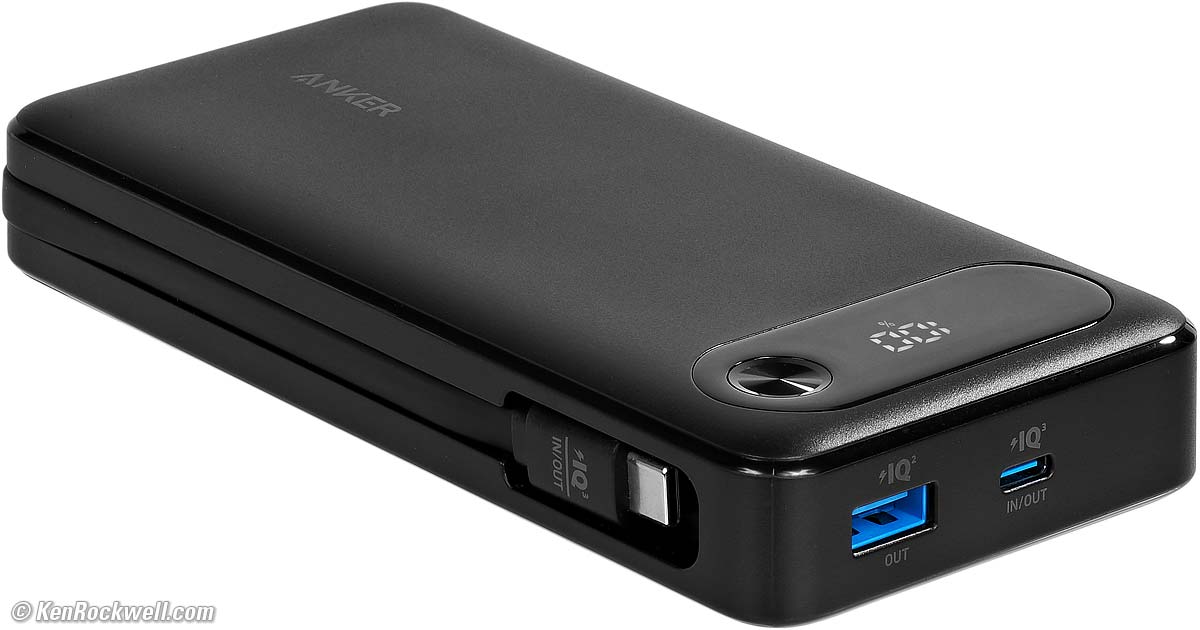Anker 20,000 mAh 87W Power Bank with captive USB-C Cable