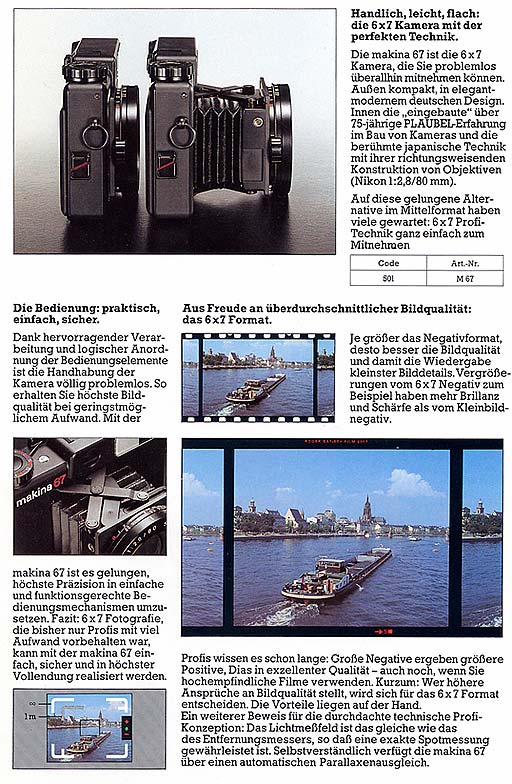 Plaubel brochure page 1