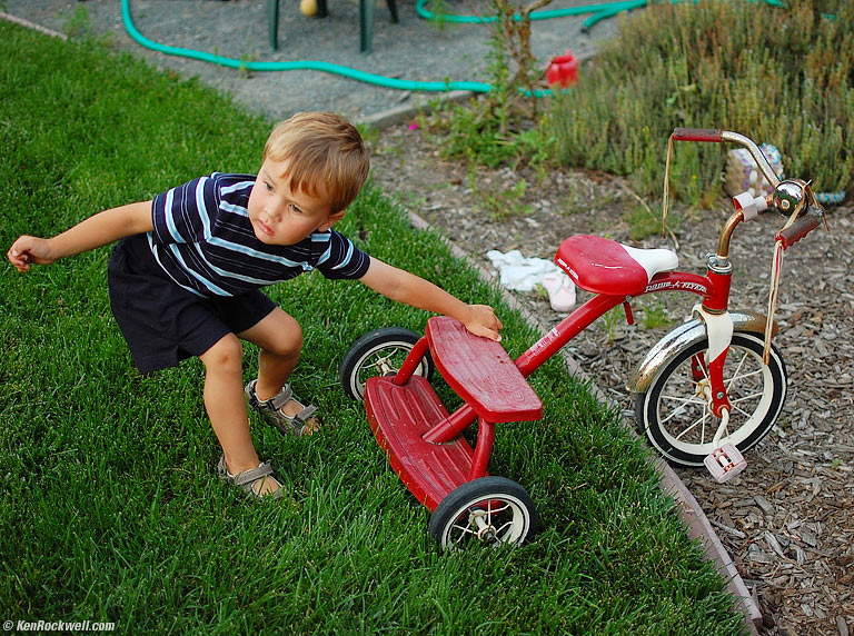 Ryan in Aunt Lisa's Backyard, 8:30 PM.
