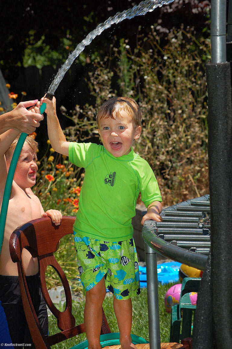 Ryan and Hose, Aunt Lisa's Back Yard, 2:05 PM. video. 