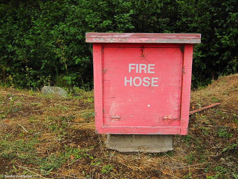 Fire Hose, Clem Miller Educational Center, Point Reyes, California, 9:57 AM.