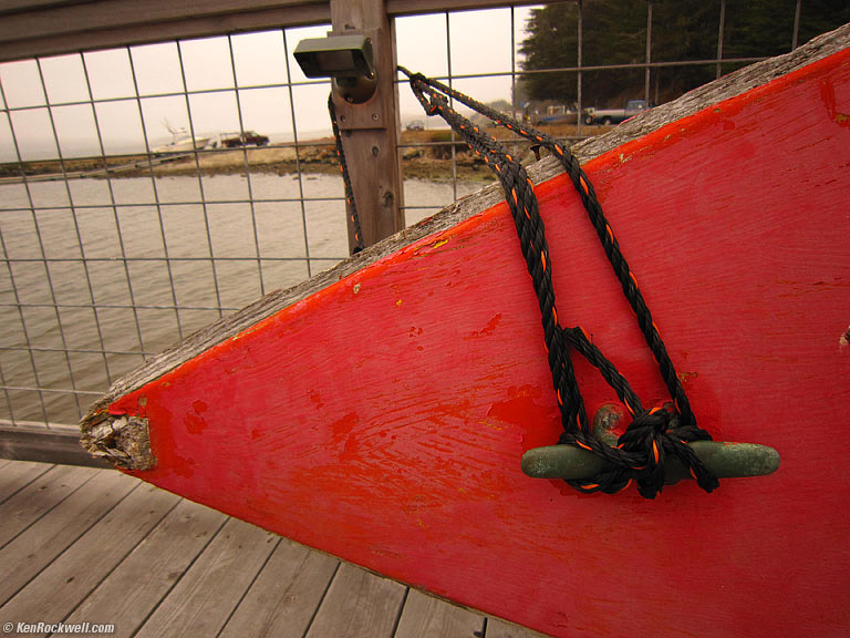 Red Triangle, Nick's Place, Tomales Bay, California, 3:56 PM.