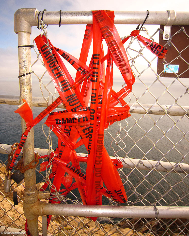 Gate at the Top of the Thousand Steps, Point Reyes Lighthouse, California, 4:36 PM.