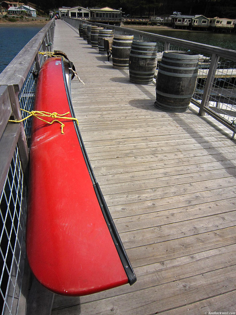 Red Boat, Nick's Cove, Tomales Bay California, 1:22 PM.
