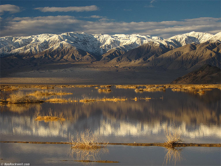 Reflection, California Route 190 between Lone Pine and Death Valley, 4:07 P.M.
