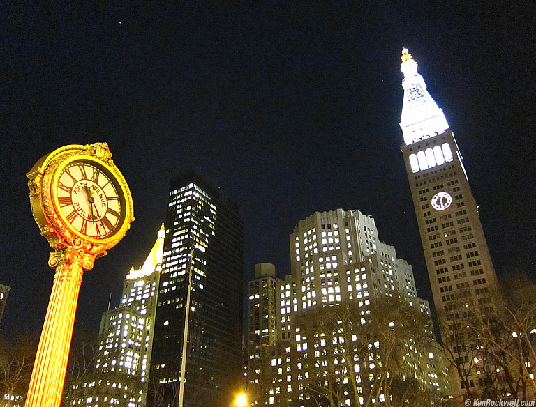 Night with Star in Sky, New York City, Winter