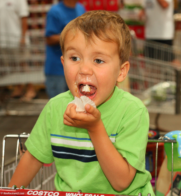 Yum, samples! Costco , Maui. 12:16 PM.