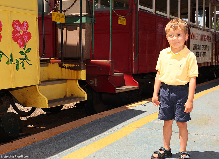 Ryan and the Sugar Cane Train, Lahaina, Maui, 11:00 AM.