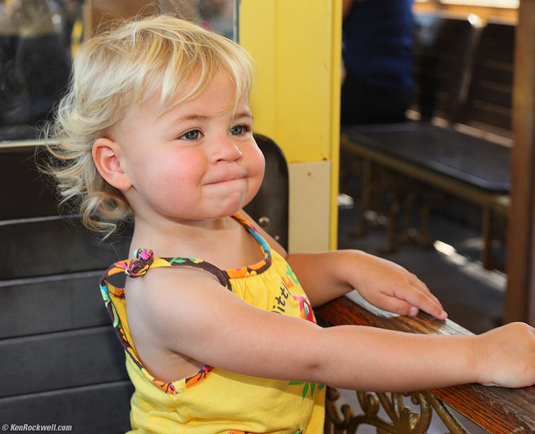 Katie enjoying the Sugar Cane Train, Lahaina, Maui, 11:04 AM.