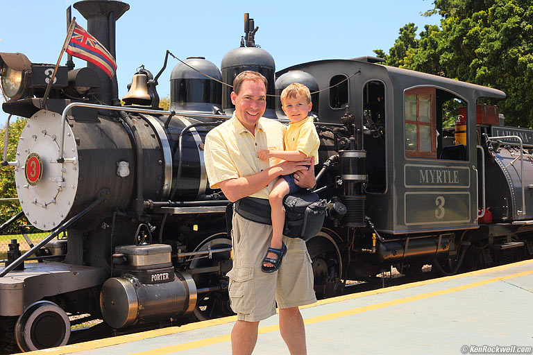 Dada and Ryan, Sugar Cane Train, Lahaina, Maui, 12:26 PM.