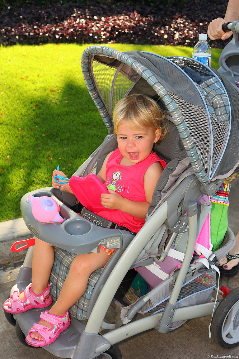 Katie walkinf to the beach, Wailea, Maui. 8:54 AM.