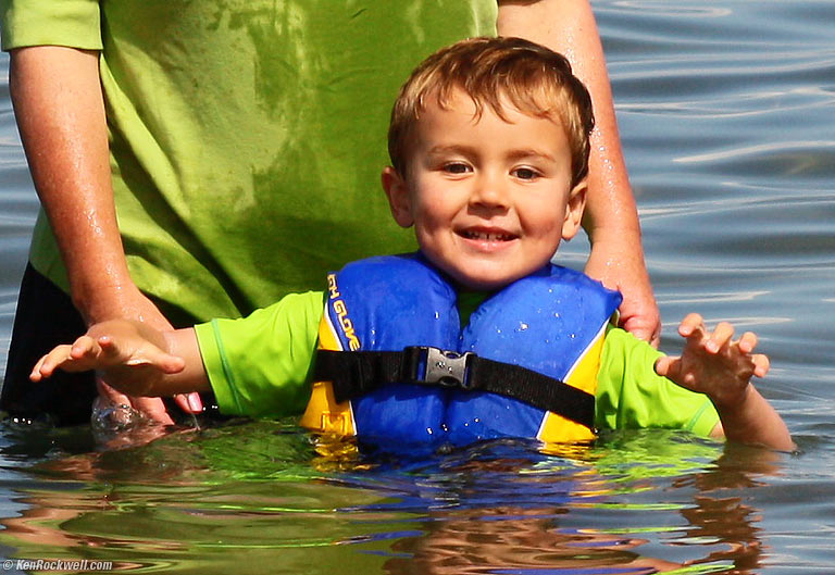 Ryan in the ocean, Wailea Beach, Maui. 9:54 AM.