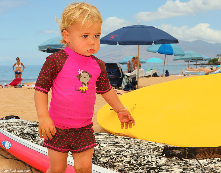 Colorful Katie, Wailea Beach, Maui. 11:23 AM.
