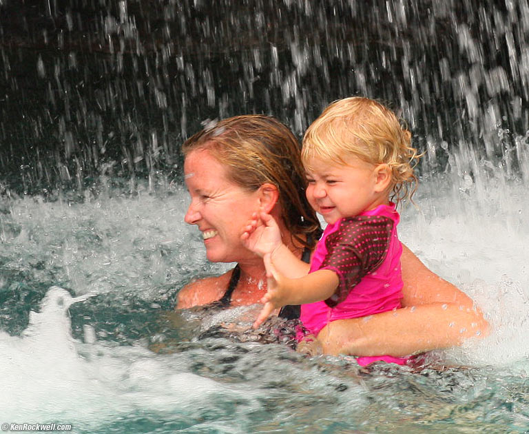 Aunt Lisa and Katie at the pool, Wailea, Maui. 2:24 PM.