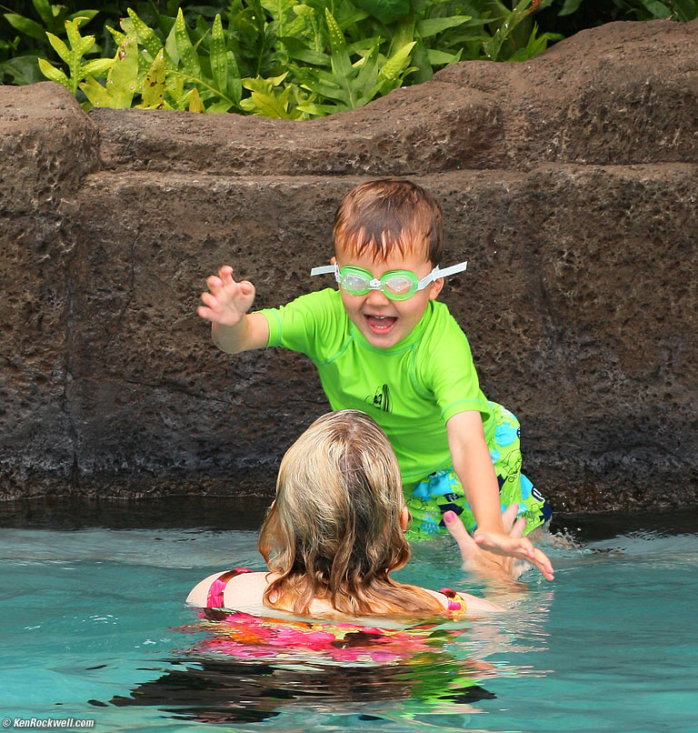 Ryan jumping, Wailea, Maui. 2:44 PM.