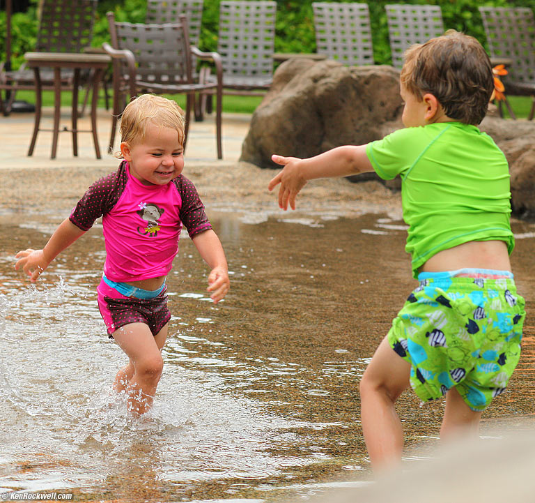 Katie sees something interesting, Wailea, Maui. 2:57 PM.