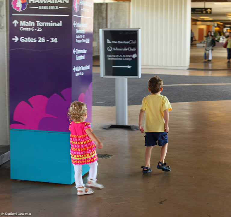 Ryan and Katie in the terminal, Honolulu. 11:26 AM.