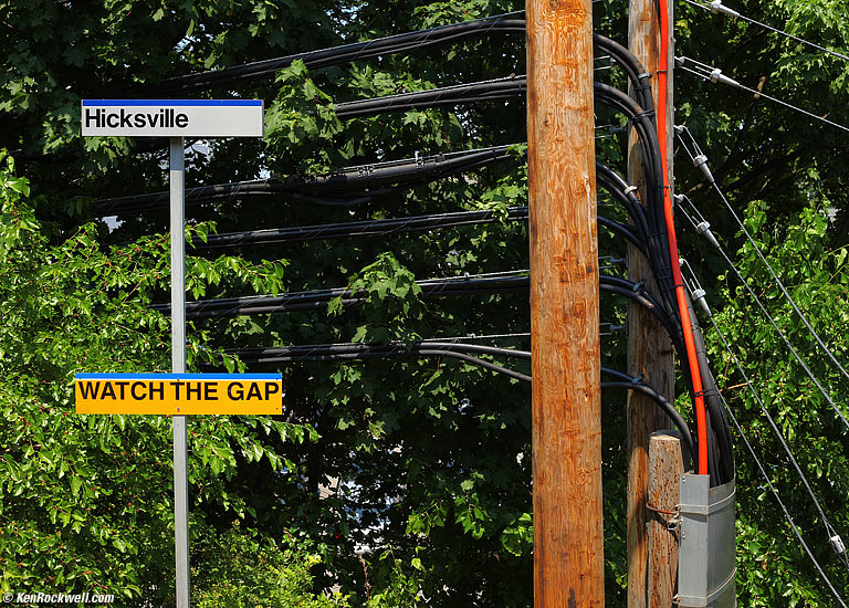 Watch the Gap, Hicksville LIRR Station, Long Island, 12:38 PM.