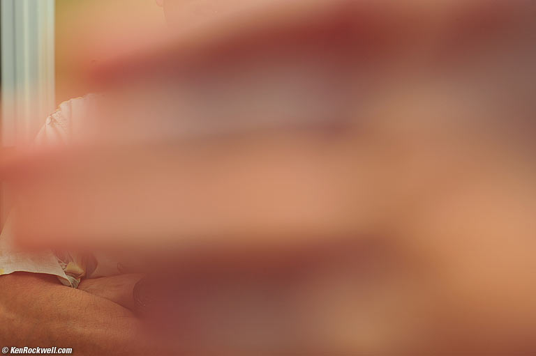 Ryan's hand, 9:35 AM.