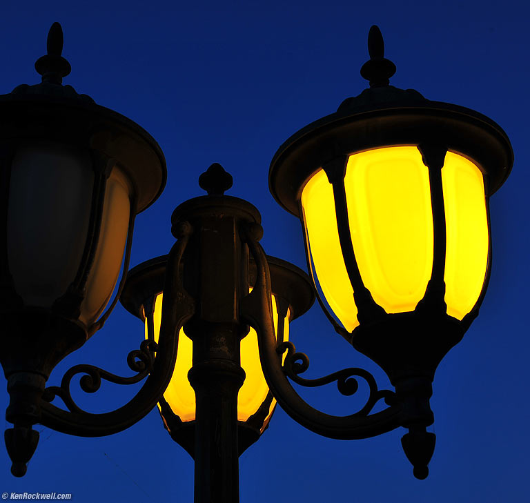 Lamps, Los Padres Inn, San Luis Obispo, California, 8:27 PM.