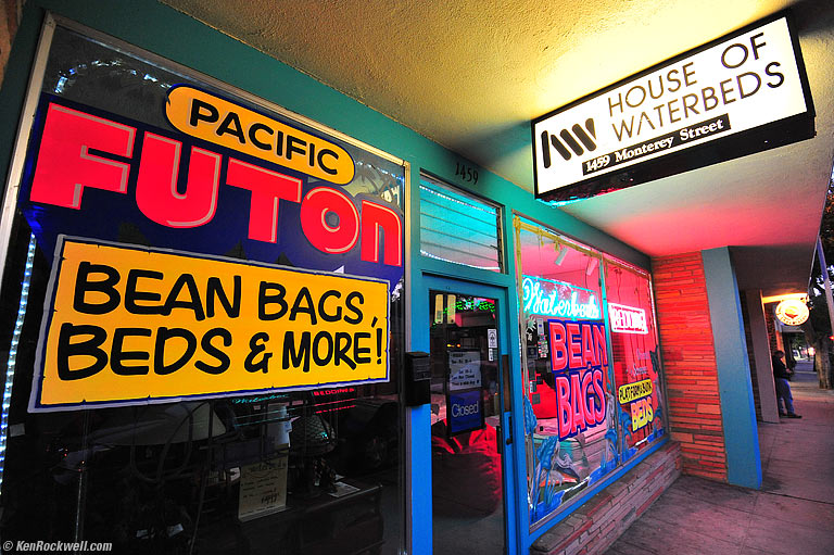 Futon, Monterey Street, San Luis Obispo, California, 8:39 PM.