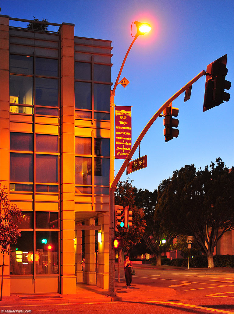 Monterey Street, San Luis Obispo, California, 8:49 PM.
