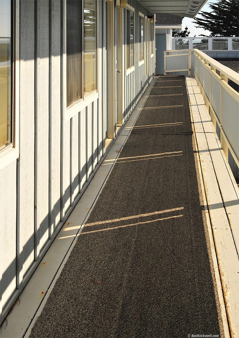 Walkway, San Simeon, California, 6:01 PM.