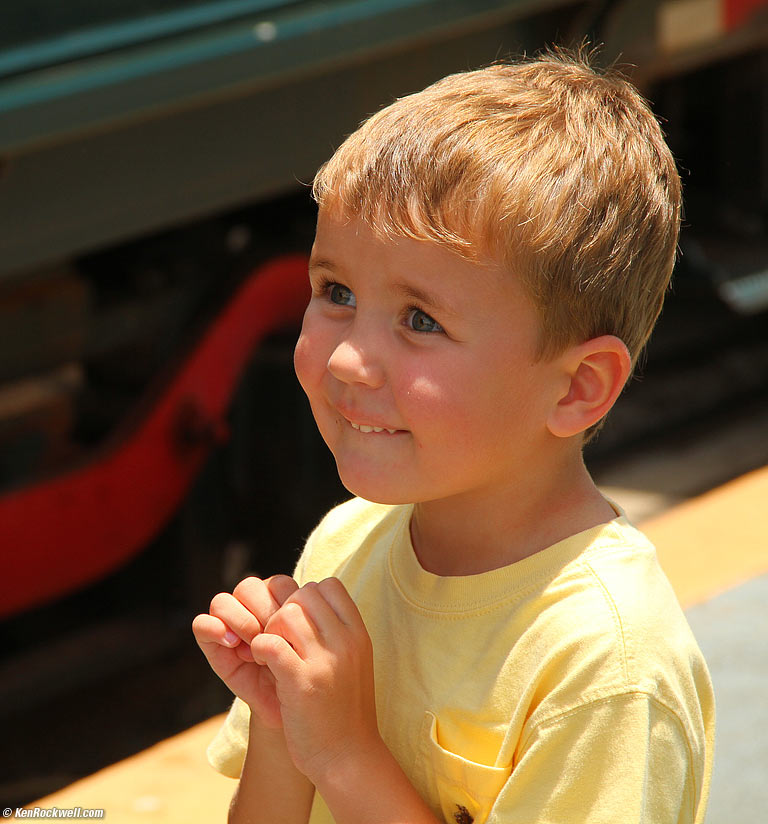 Ryan loves the Sugar Cane Train, 1:03 PM. 