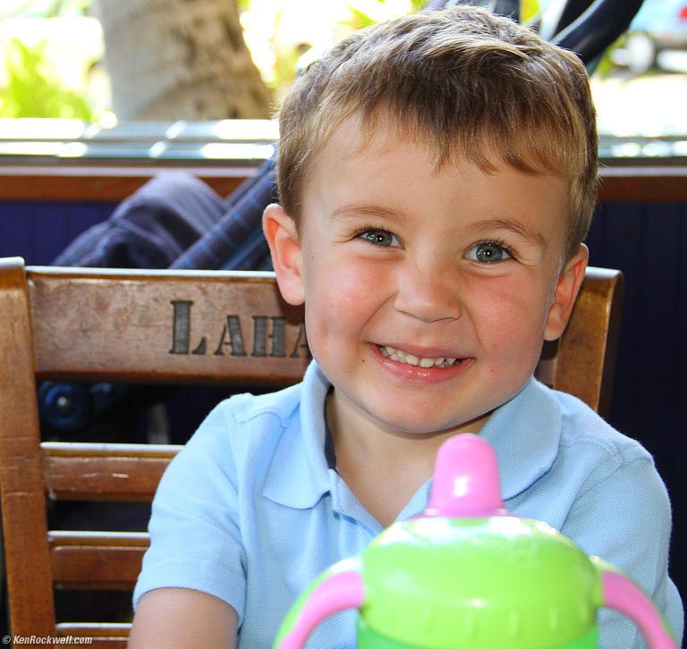 Ryan with yet a different smile at the cheeseburger place, 11:32 AM.