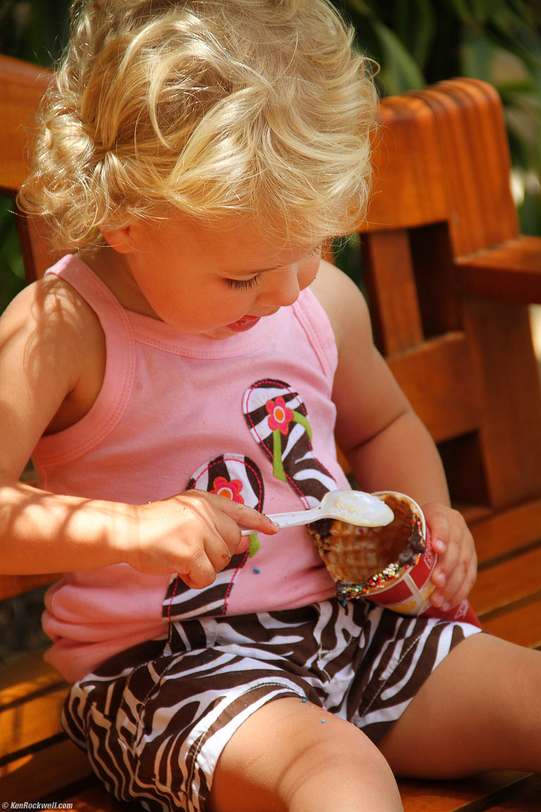 Katie and the ice cream cone, 12:53 PM.